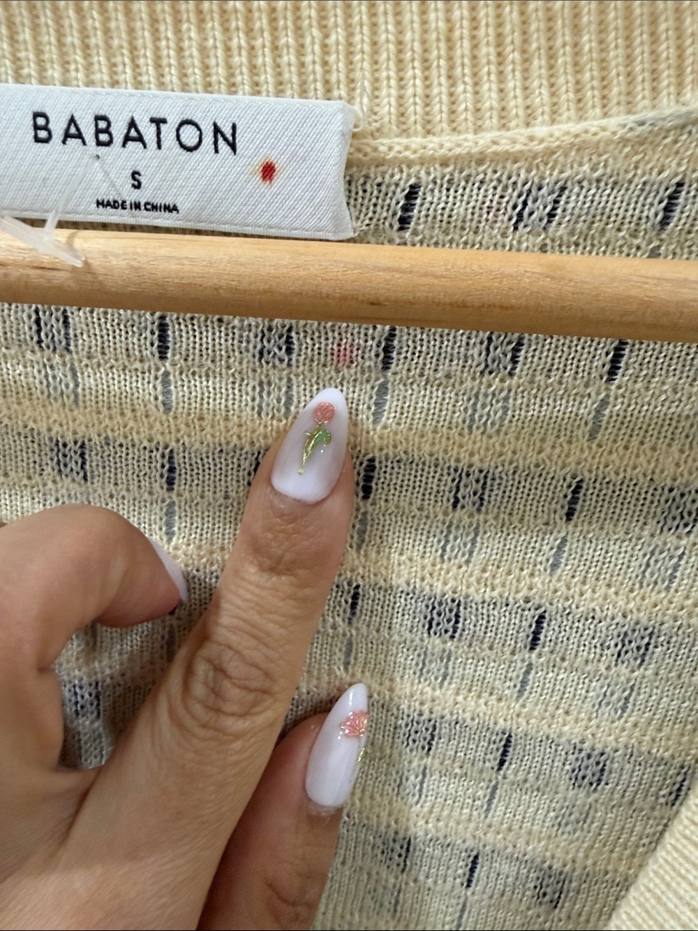 Babaton Cream and Black Grid Button-Front Cardigan - Picture 3 of 6